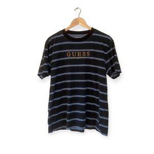 Men's Guess Striped Tee in Blue